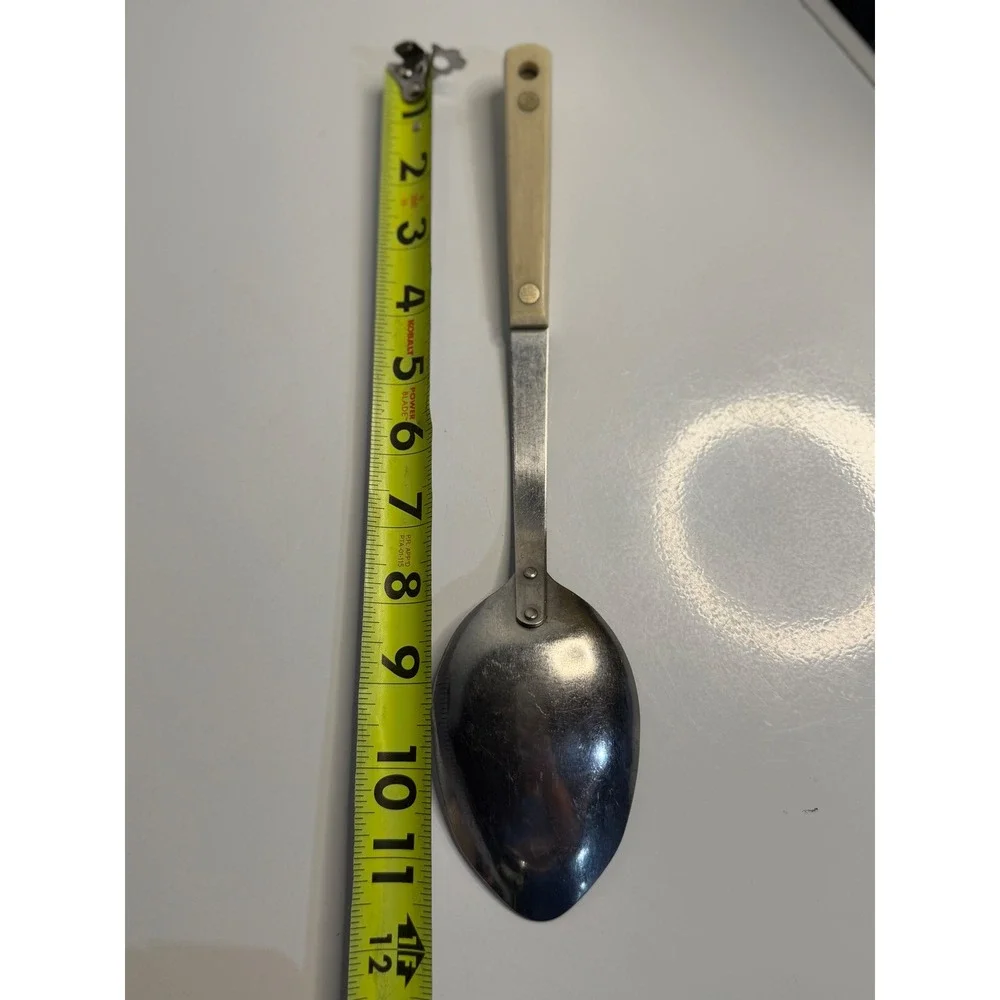 VTG Ace Serving Spoon Silver Cream Stainless Steel USA Kitchen Utensil Tool 12in